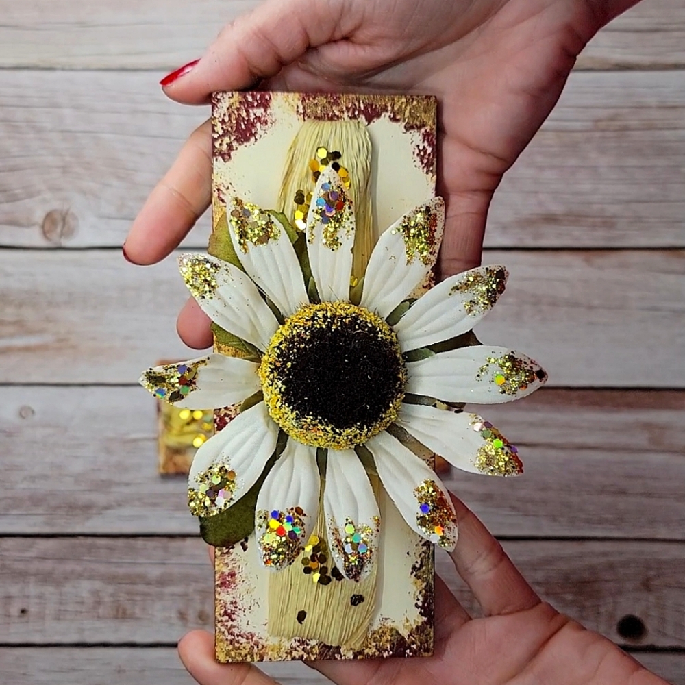 Countrycore Thanksgiving Glitter Sunflower Wood Fall Autumn Wall Decor H…